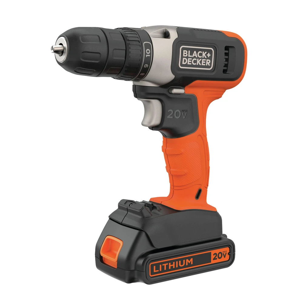 Black & Decker BCD702C1 20V MAX Brushed Lithium-Ion 3/8 In. Cordless Drill Driver Kit (1.5 Ah) 5 Black & Decker BCD702C1 20V MAX Brushed Lithium-Ion 3/8 In. Cordless Drill Driver Kit (1.5 Ah) - Image 3