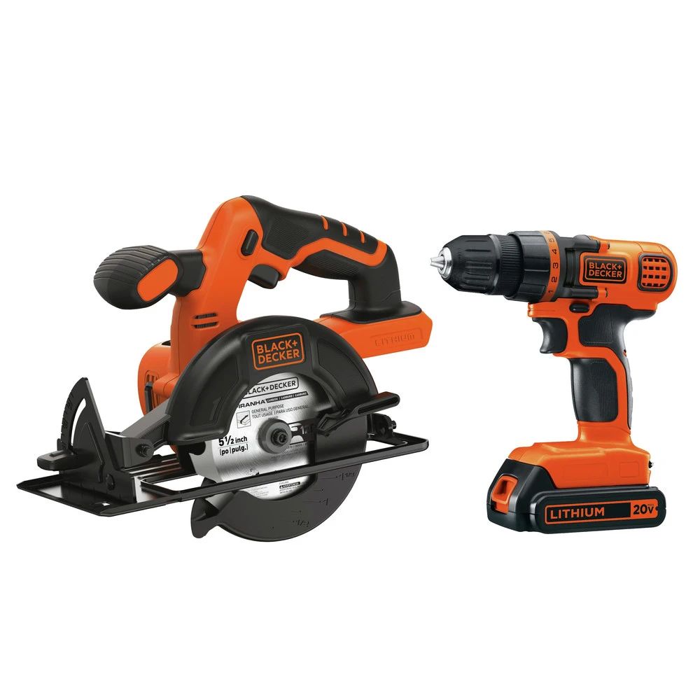 Black & Decker BD2KITCDDCS 20V MAX Brushed Lithium-Ion 3/8 In. Cordless Drill Driver And 5.5 In. Circular Saw Combo Kit (1.5 Ah) 3 Black & Decker BD2KITCDDCS 20V MAX Brushed Lithium-Ion 3/8 In. Cordless Drill Driver And 5.5 In. Circular Saw Combo Kit (1.5 Ah)