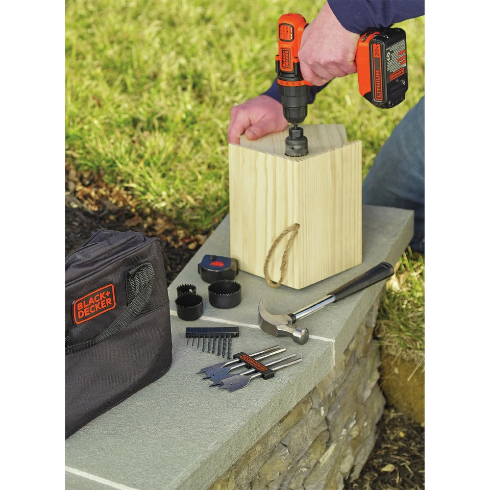 Black & Decker LDX120PK 20V MAX Lithium-Ion 3/8 In. Cordless Drill Driver Kit With 68-Piece Project Set (3 Ah) 15 Black & Decker LDX120PK 20V MAX Lithium-Ion 3/8 In. Cordless Drill Driver Kit With 68-Piece Project Set (3 Ah) - Image 13