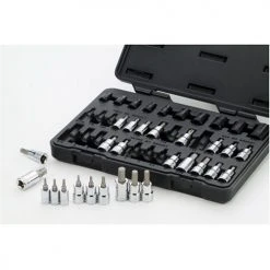 GearWrench 80726 36-Piece 1/4 In., 3/8 In., 1/2 In. Drive Master TORX Set With Hex Bit Sockets