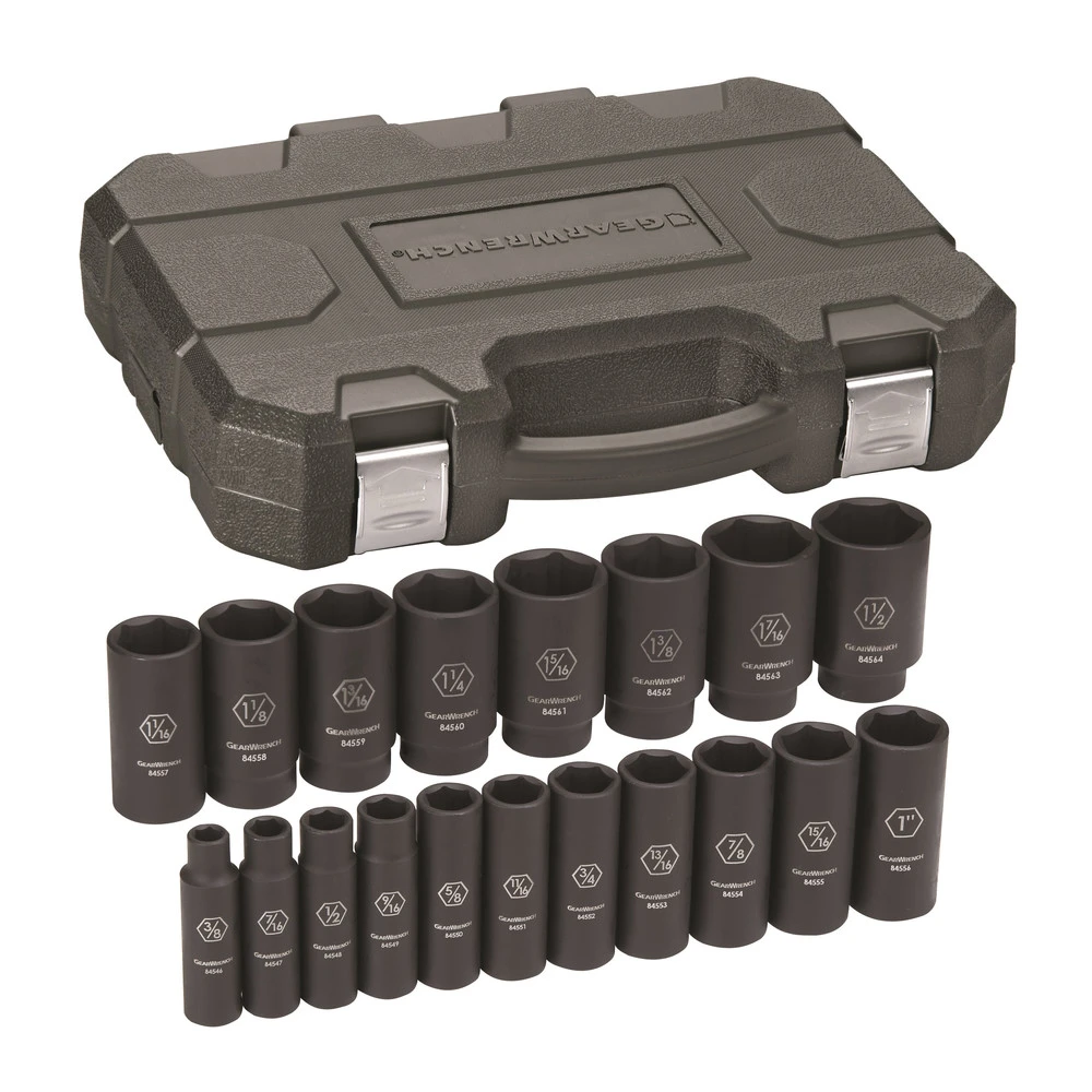 GearWrench 84934N 19-Piece SAE 1/2 In. Drive Deep Impact Socket Set 3 GearWrench 84934N 19-Piece SAE 1/2 In. Drive Deep Impact Socket Set