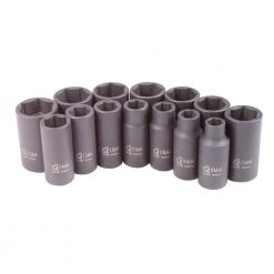 Sunex 3328 14-Piece 3/8 In. Drive Metric Mid-Depth Impact Socket Set