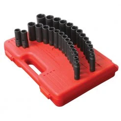 Sunex 5153DD 29-Piece 1/2 In. Drive SAE/Metric Master Double Deep Impact Socket Set