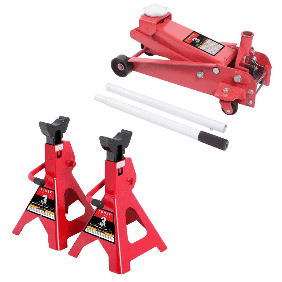 Sunex 66037JPK 3-1/2 Ton Service Jack With 6 Ton Jack Stands 3 Sunex 66037JPK 3-1/2 Ton Service Jack With 6 Ton Jack Stands