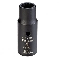 Sunex 80810 1/4 In. Drive 8mm X 10mm 12-Point Metric Semi-Deep Flip Impact Socket