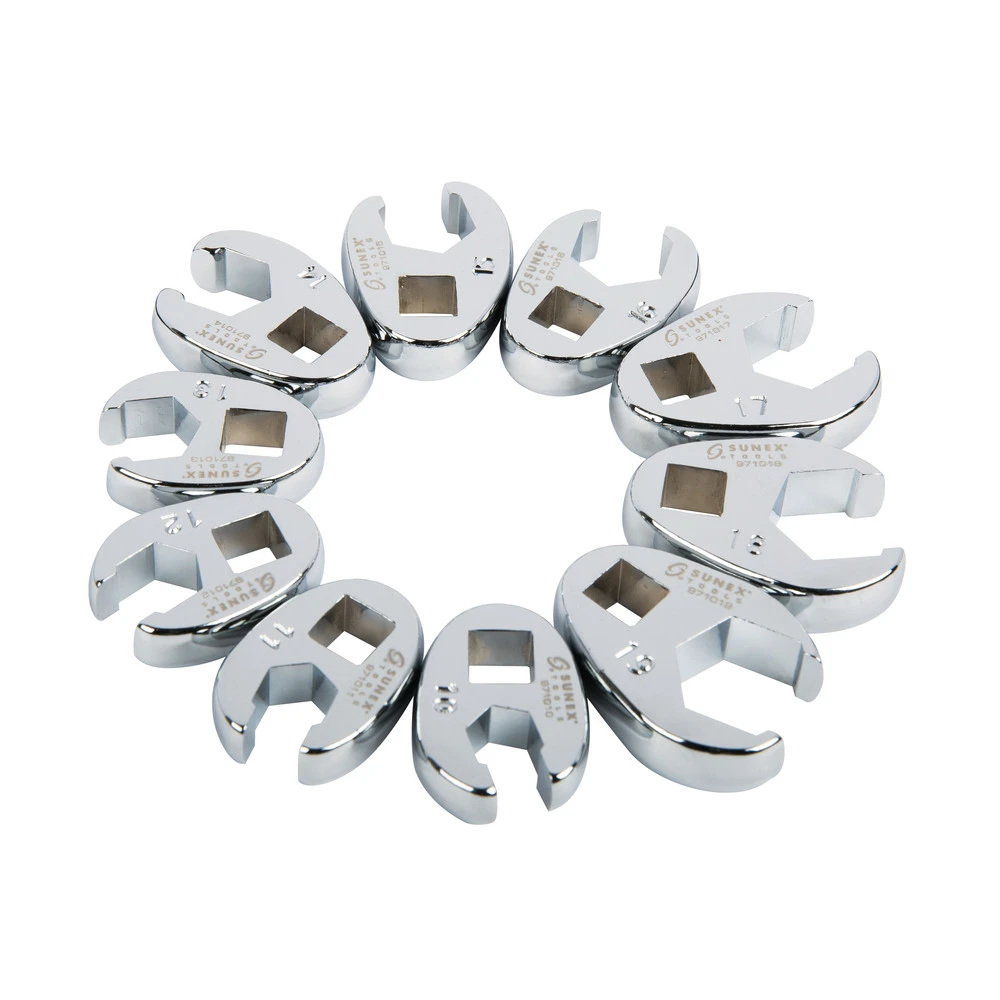 Sunex 9710M 10-Piece 3/8 In. Drive Metric Flare Nut Crowfoot Wrench Set 3 Sunex 9710M 10-Piece 3/8 In. Drive Metric Flare Nut Crowfoot Wrench Set