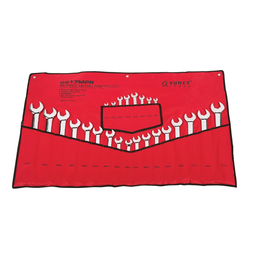 Sunex 9917MPR 25-Piece Metric Master Full Polished-Long Pattern Combination Wrench Set 5 Sunex 9917MPR 25-Piece Metric Master Full Polished-Long Pattern Combination Wrench Set - Image 3