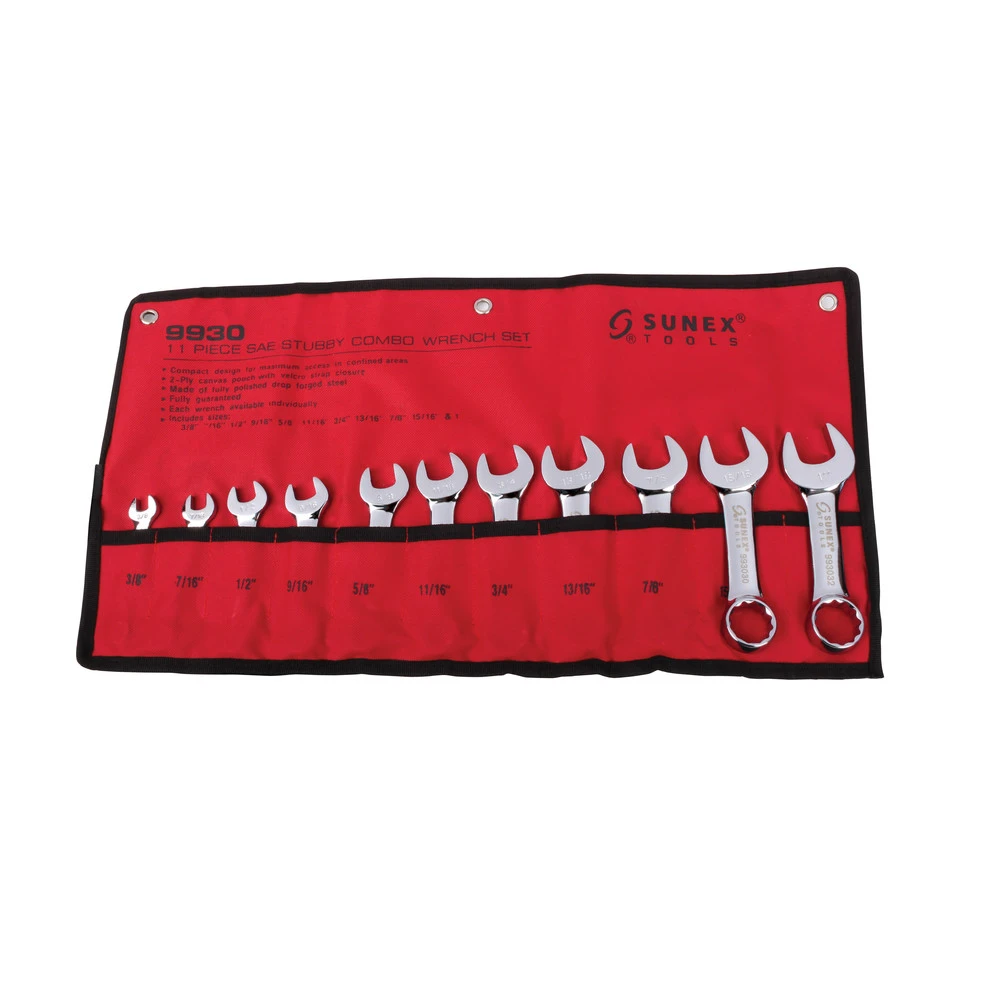 Sunex 9930 11-Piece SAE Stubby Combination Wrench Set 8 Sunex 9930 11-Piece SAE Stubby Combination Wrench Set - Image 6
