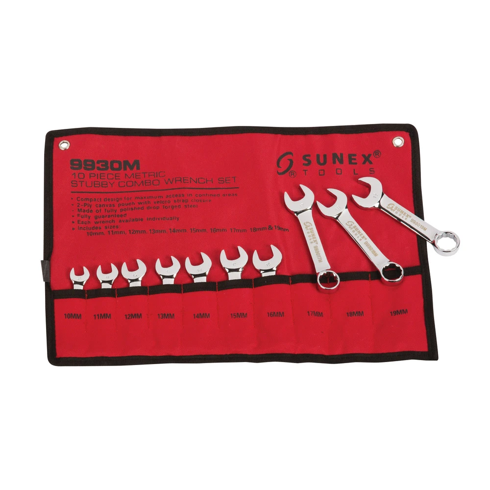 Sunex 9930M 10-Piece Metric Stubby Combination Wrench Set 6 Sunex 9930M 10-Piece Metric Stubby Combination Wrench Set - Image 4